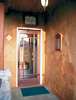 The front door was a bargain find at a salvage yard.